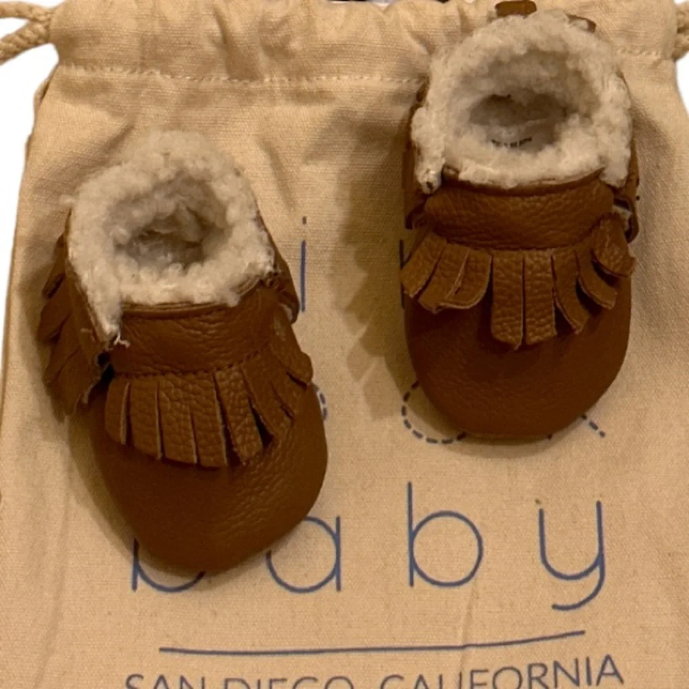 BIRDROCK BABY Classic Brown Baby Moccasins